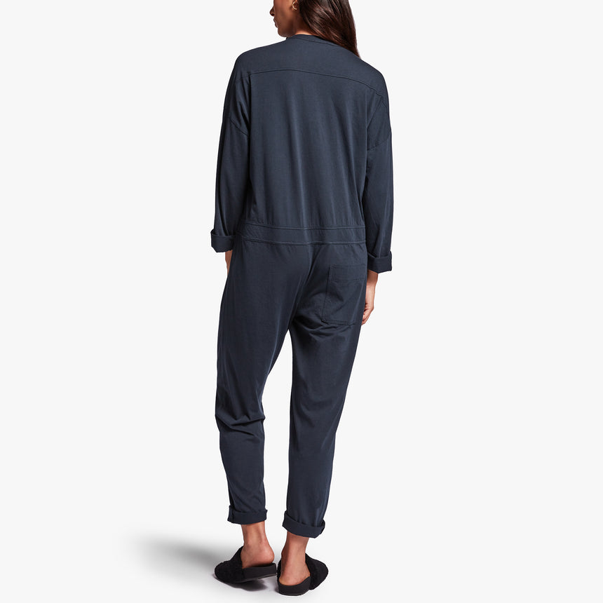 Luxe Lotus Jersey Lounge Jumper In French Navy | James Perse Los Angeles