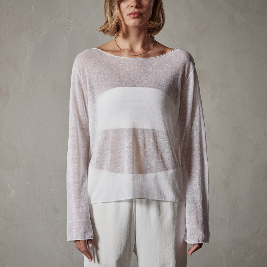 Soleil Linen Shell Top in White | James Perse Los Angeles
