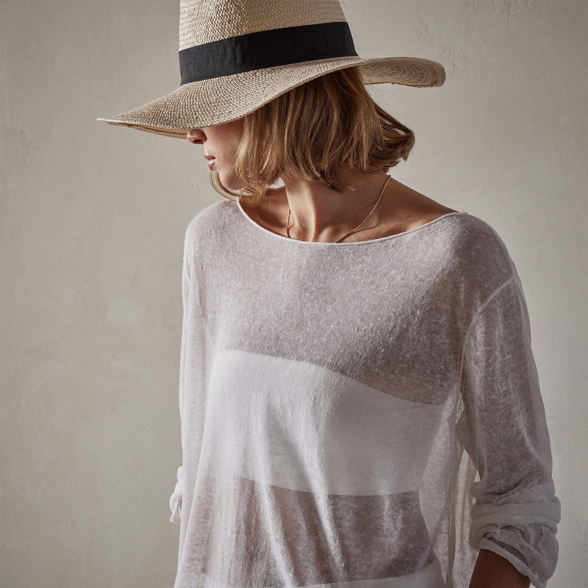 Soleil Linen Shell Top in White | James Perse Los Angeles