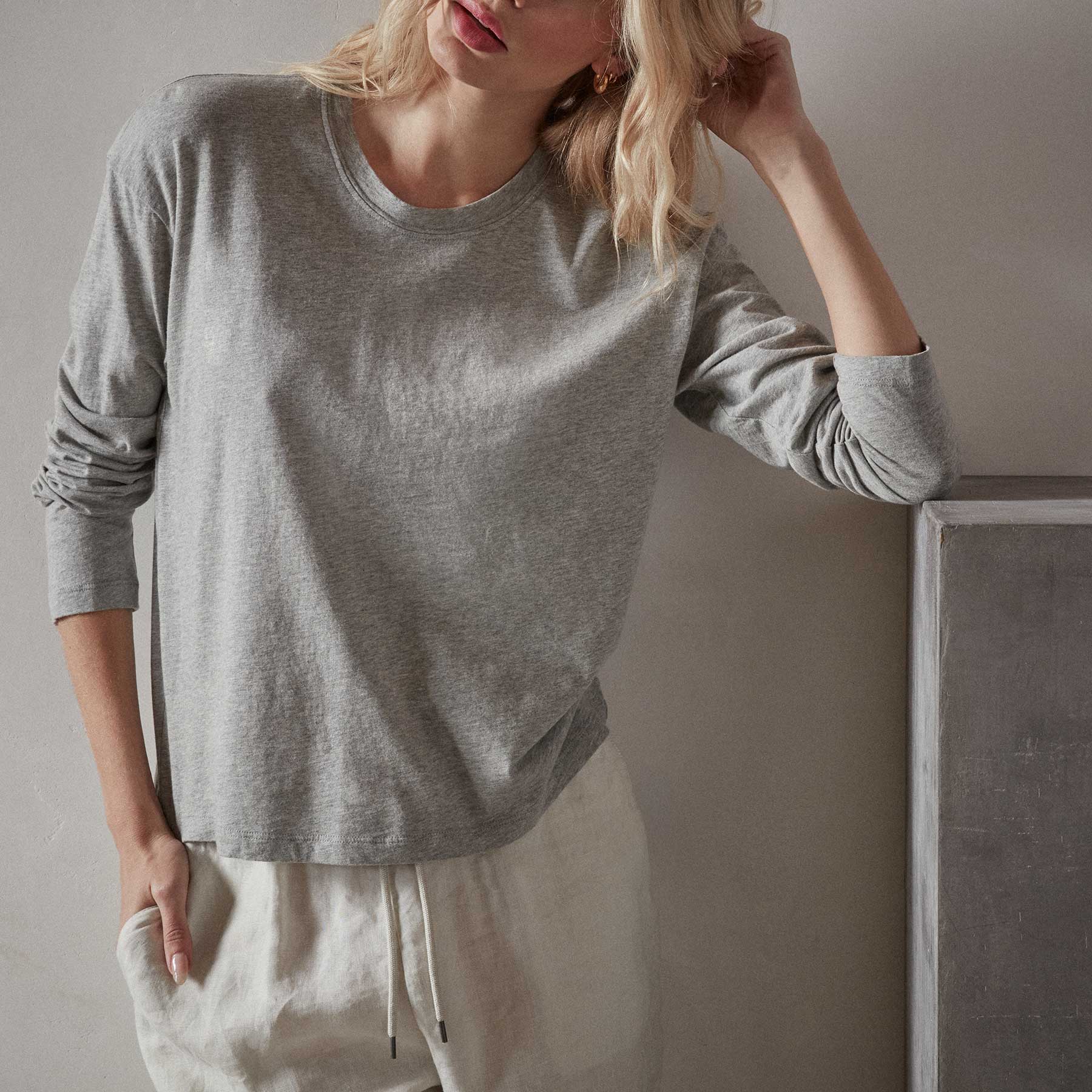 Vintage Heathered Boxy Tee - Heather Grey | James Perse Los Angeles