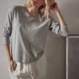 Vintage Heathered Boxy Tee - Heather Grey | James Perse Los Angeles