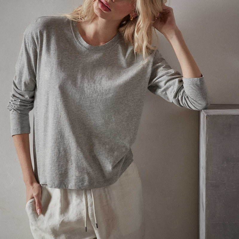 Vintage Heathered Boxy Tee - Heather Grey | James Perse Los Angeles