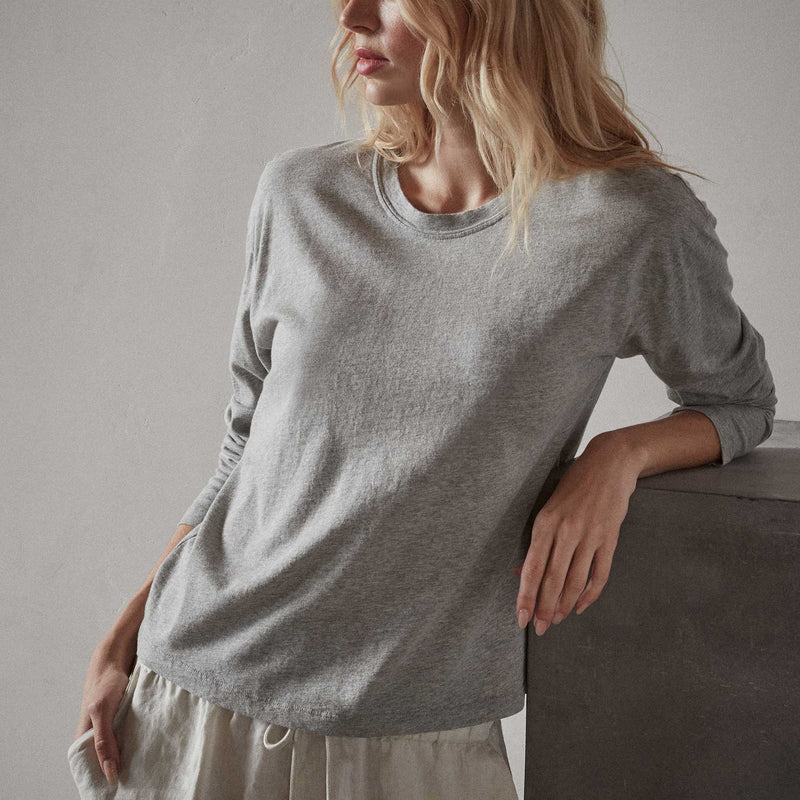 Vintage Heathered Boxy Tee - Heather Grey | James Perse Los Angeles