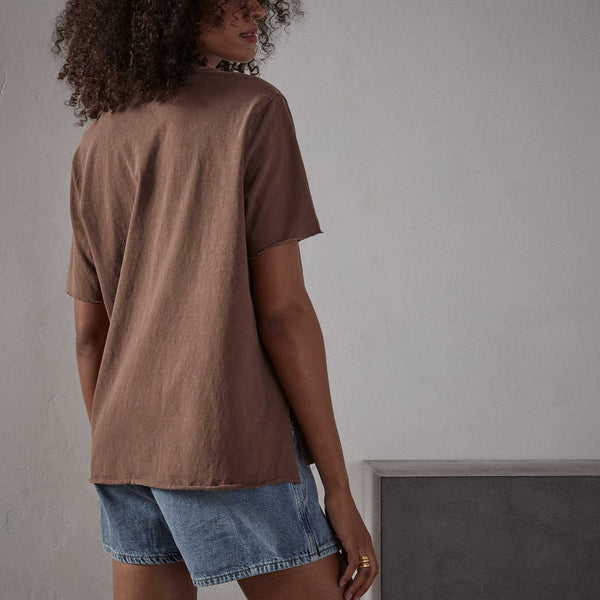 High Twist Jersey Oversized Polo in Malt Pigment | James Perse Los Angeles