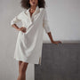 High Twist Jersey Relaxed Polo Dress in Everest White Pigment | James Perse Los Angeles
