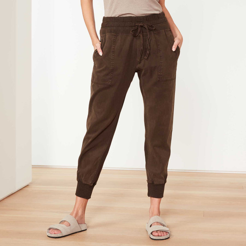 Mixed Media Pant in Black Olive Pigment | James Perse Los Angeles