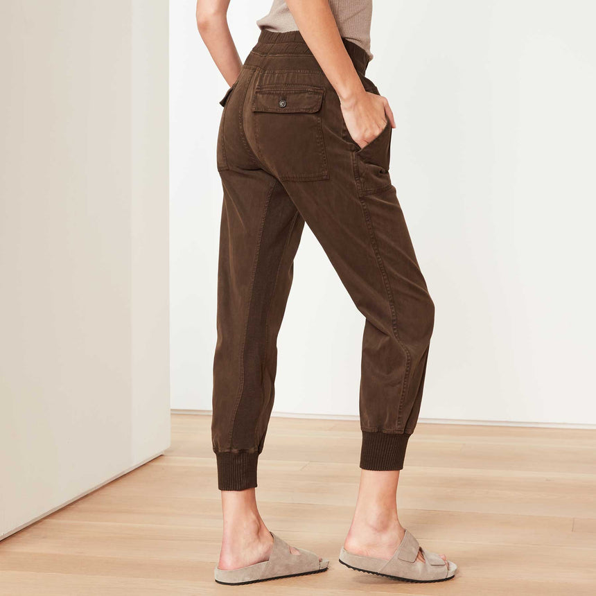 Mixed Media Pant In Black Olive Pigment | James Perse Los Angeles