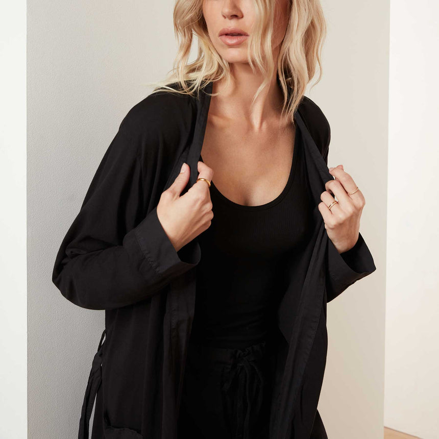 Jersey Robe - Black | James Perse Los Angeles