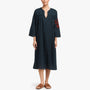 Rose Embroidered Caftan Dress - Laurel/Red | James Perse Los Angeles
