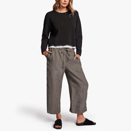 Linen Cropped Pant In Artichoke | James Perse Los Angeles