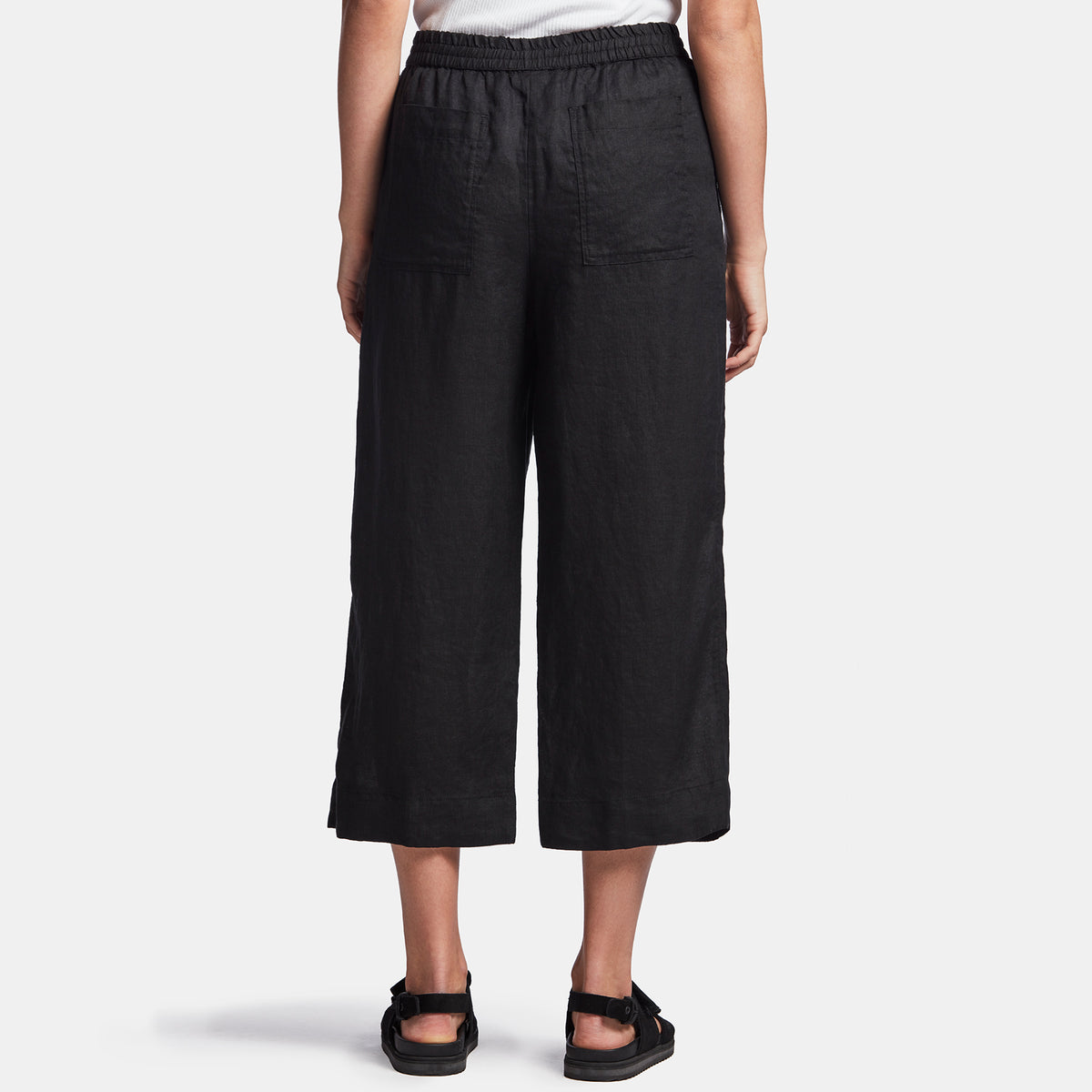 Linen Cropped Pant In Black | James Perse Los Angeles