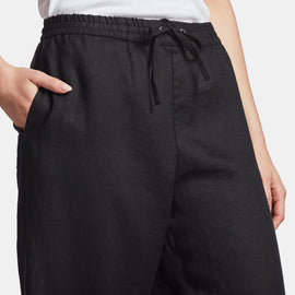 Linen Cropped Pant In Black | James Perse Los Angeles