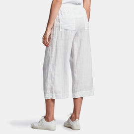 Linen Cropped Pant In White | James Perse Los Angeles