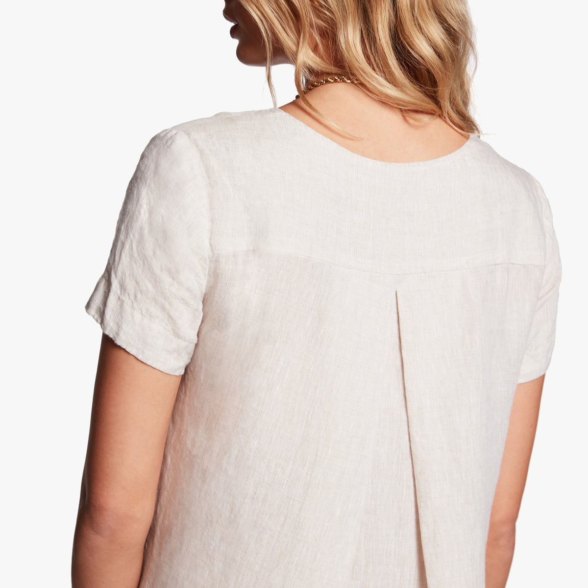Linen Back Pleat Shift Dress In Wheat | James Perse Los Angeles