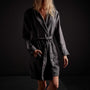 Linen Hooded Robe in Magma Pigment | James Perse Los Angeles