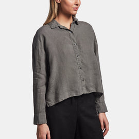 Canvas Linen Boxy Shirt In Artichoke | James Perse Los Angeles