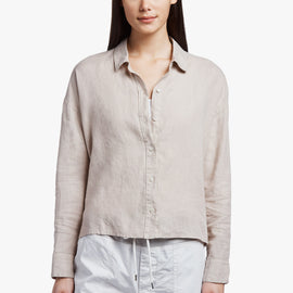 Canvas Linen Boxy Shirt - Driftwood | James Perse Los Angeles