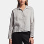 Canvas Linen Boxy Shirt In Silver | James Perse Los Angeles