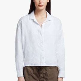 Canvas Linen Boxy Shirt In White | James Perse Los Angeles