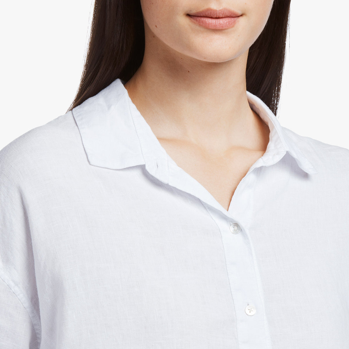Canvas Linen Boxy Shirt In White | James Perse Los Angeles