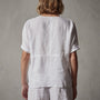 Open Front Linen Top in White | James Perse Los Angeles