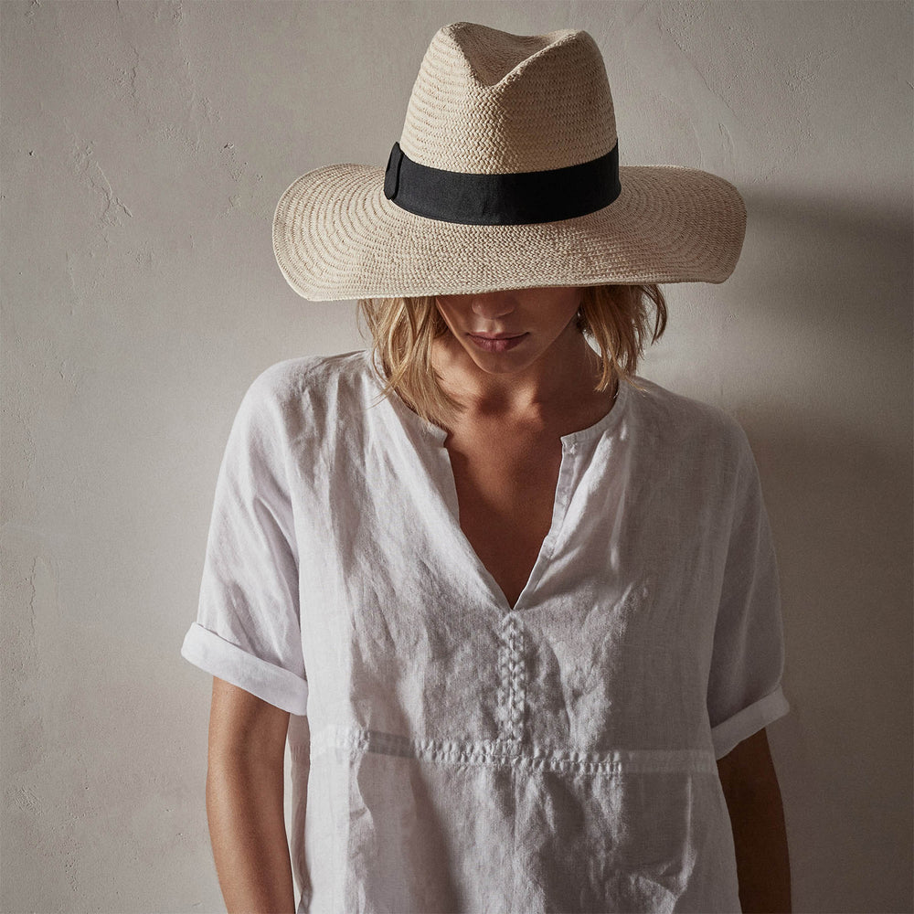 Open Front Linen Top in White | James Perse Los Angeles