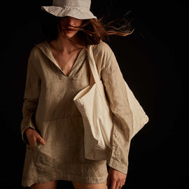 Lightweight Linen Hooded Tunic - Mineral Pigment | James Perse Los Angeles