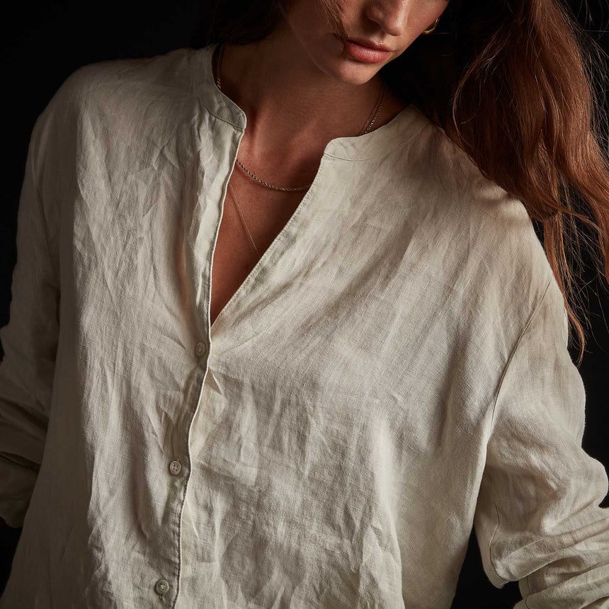 Lightweight Linen Shirt - Paste Pigment | James Perse Los Angeles