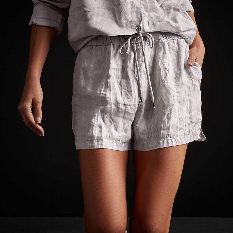 Lightweight Linen Short - White | James Perse Los Angeles