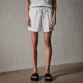 Lightweight Linen Short in White | James Perse Los Angeles
