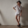 Lightweight Linen Short in White | James Perse Los Angeles