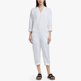 Canvas Linen Jumper In White | James Perse Los Angeles