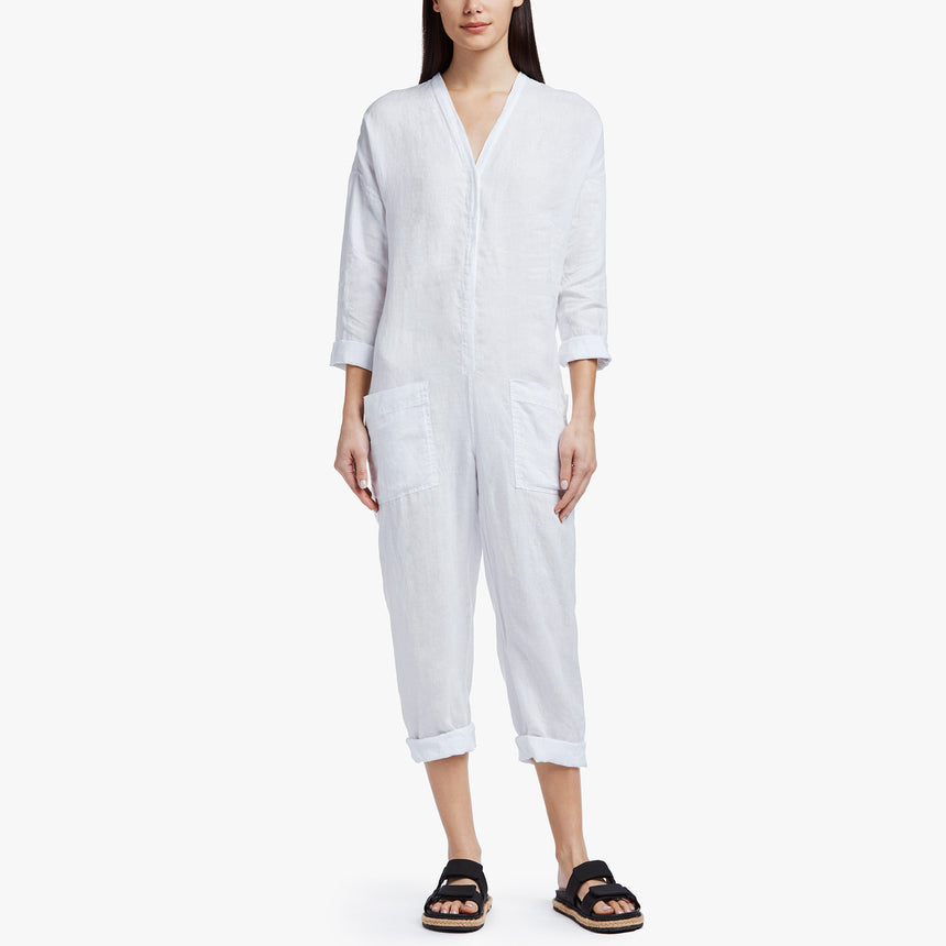 Canvas Linen Jumper In White | James Perse Los Angeles
