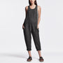 Linen Racerback Romper - Carbon Pigment | James Perse Los Angeles