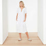 Empire Linen Dress In White | James Perse Los Angeles