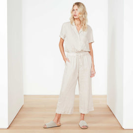Lightweight Linen Jumper In Driftwood | James Perse Los Angeles
