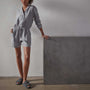 Long Sleeve Linen Shirt Romper - Breeze Pigment | James Perse Los Angeles