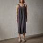 Gathered Linen Dress in Magma Pigment | James Perse Los Angeles