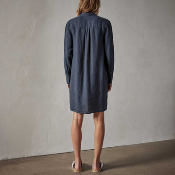Lightweight Linen Shirt Dress - Blue Oil | James Perse Los