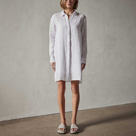 Lightweight Linen Shirt Dress in White | James Perse Los Angeles