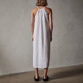 Garment Dye Gathered Dress in White | James Perse Los Angeles