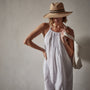 Garment Dye Gathered Dress in White | James Perse Los Angeles