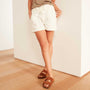 Corduroy Mixed Media Short In Ivory Pigment | James Perse Los Angeles