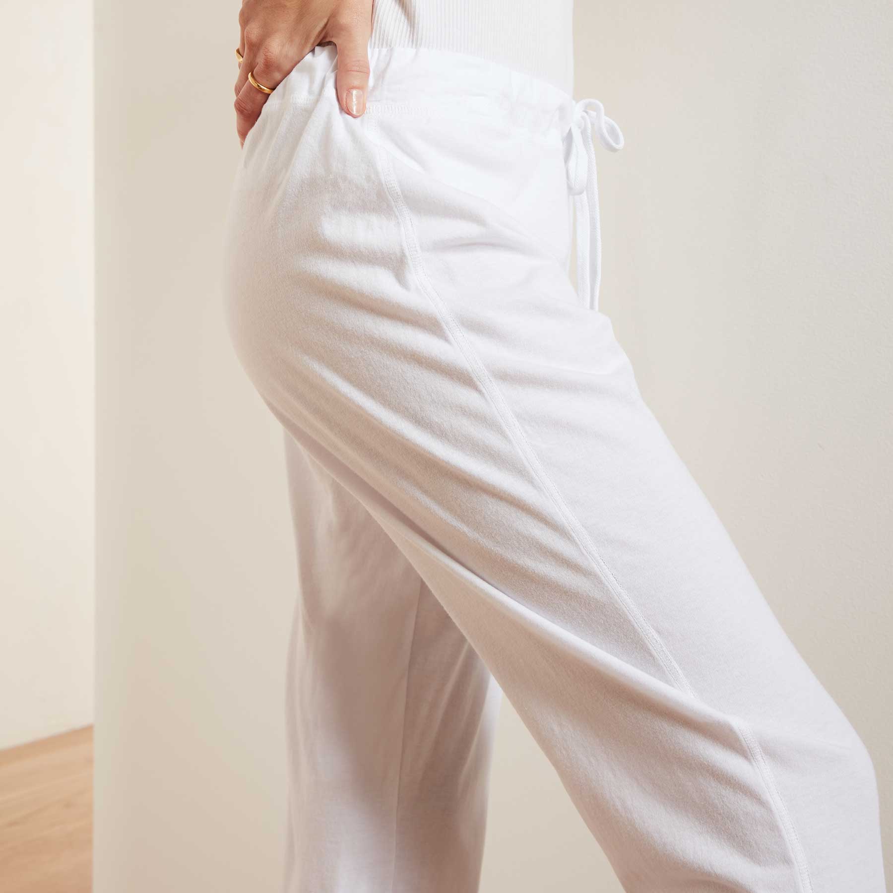 Knit Jersey Pajama Pant - White
