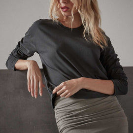 Vintage Boxy Tee - Carbon Pigment | James Perse Los Angeles