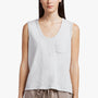 Embroidered Lotus Vintage Tank In Silver/White | James Perse Los Angeles