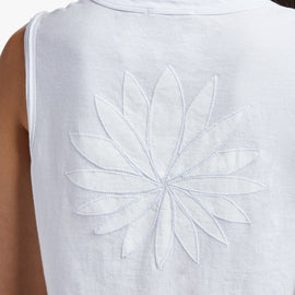 Embroidered Lotus Vintage Tank In White/White | James Perse Los Angeles