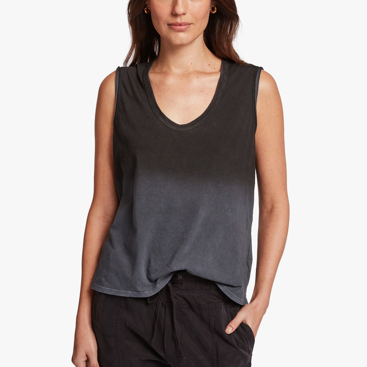 Spray Dyed Vintage Tank - French Navy/Black | James Perse Los Angeles