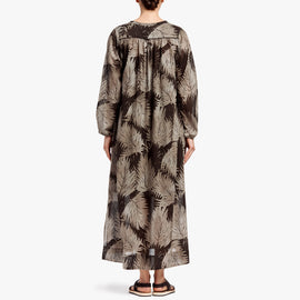 Palm Print Maxi Shirt Dress In Platinum | James Perse Los Angeles