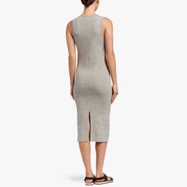 Contrast Binding Fitted Rib Dress - Pale Heather Grey | James Perse Los  Angeles